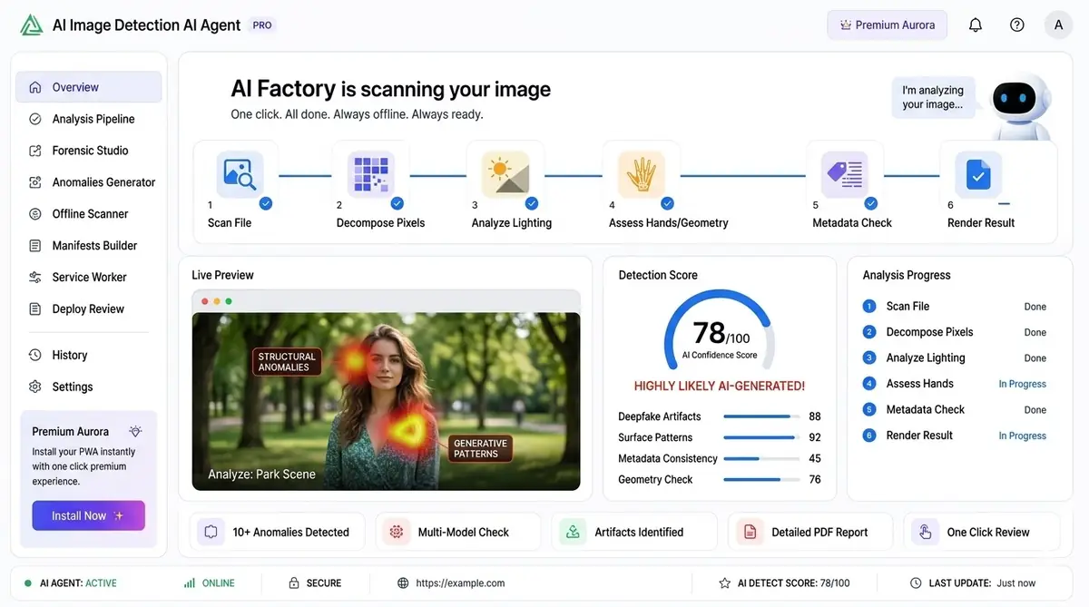AI software audit dashboard — example of the AI tool dashboard software
